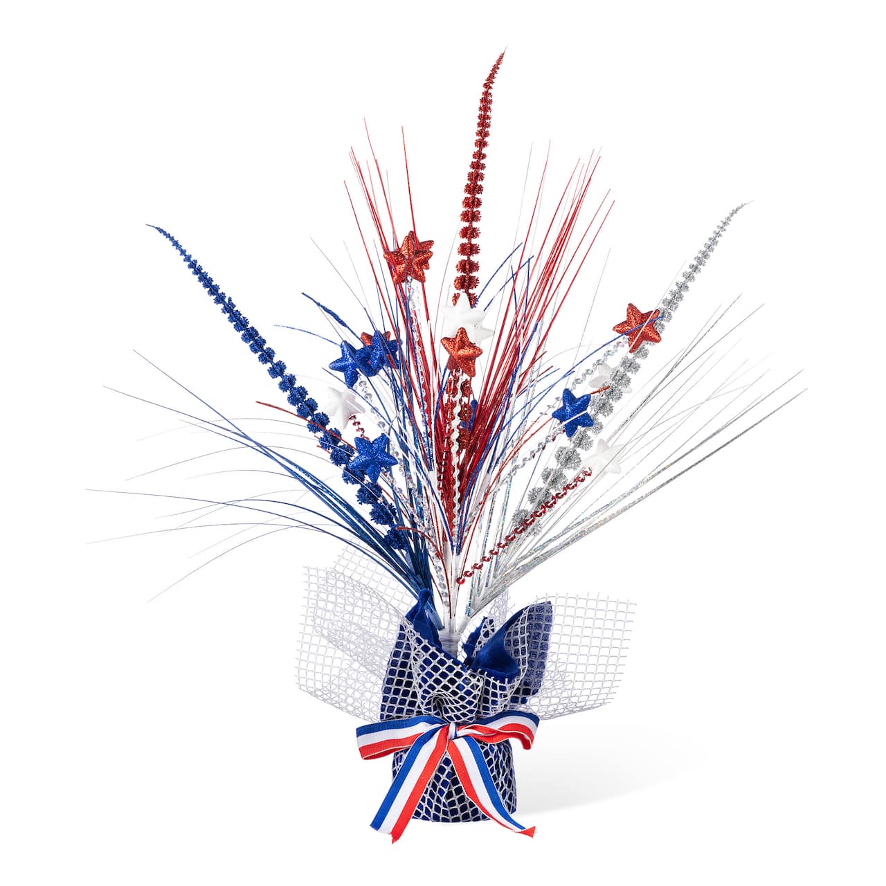 Glitzhome® 21" Patriotic Americana Stars and Heather Table Tree